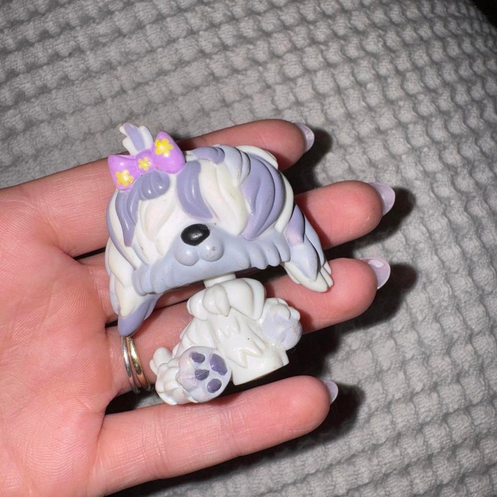 Authentic Hasbro Littlest Pet Shop LPS #465 Shaggy Old English Sheepdog Bow
